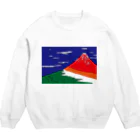 Uキヨエの北斎 赤富士モチーフ Hokusai motif1 [Red Mt. Fuji] Crew Neck Sweatshirt