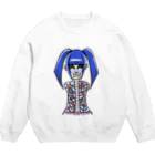 ツインテガスマスク女画家紅尾ちゃんのアイテムショップの深海水槽少女 Crew Neck Sweatshirt