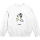 ビールとアート TM-3 Designの名画 × BEER（美人画）黒線画 Crew Neck Sweatshirt
