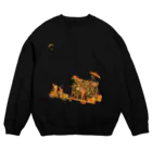 cuuyabowのチャリ・デ・キャンプ　オレンジモザイク Crew Neck Sweatshirt