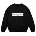 eomoteのeomoteのシンプルなロゴ（背景文字）が入ったスウェット（黒） Crew Neck Sweatshirt