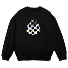 nanaqsaのぶちエケネコ（白黒） Crew Neck Sweatshirt