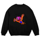 しげやすの絵のヤマネコの絵 Crew Neck Sweatshirt