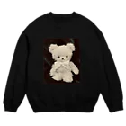 くまちゃんローズのローズちゃん(ふわふわグリーン しろくろver) Crew Neck Sweatshirt