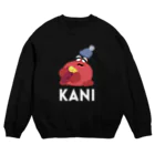 wakai_manamiの焼き芋を食べるカニ〈文字黒〉 Crew Neck Sweatshirt