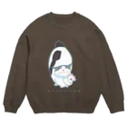 小鳥と映画館のんーーーーにゃ 伸びるネコ Crew Neck Sweatshirt