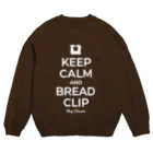 kg_shopのKEEP CALM AND BREAD CLIP [ホワイト] Crew Neck Sweatshirt