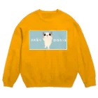 小鳥と映画館のネコマニア 背景あり Crew Neck Sweatshirt