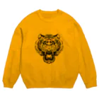 Poooompadoooourのトラ(くろ) Crew Neck Sweatshirt