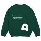 笑う犬のTシャツ屋さんの【Ａ型のための】誰かに見せたいPOPなデザイン・長袖Ｔシャツ／正面プリント（文字色→白） Crew Neck Sweatshirt