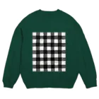 Omochi Studioのブロックチェックときどき犬 Crew Neck Sweatshirt