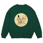 じゃんぐる堂の店の鳥獣戯画風もなか＆焼きのり Crew Neck Sweatshirt