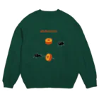 PokuStarのバウムクーヘンとネコ Crew Neck Sweatshirt