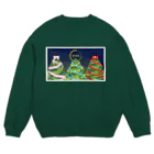 ハナドリカ SUZURI店のクリスマスツリーにトップスター(リボン) Crew Neck Sweatshirt