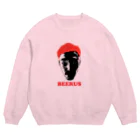 BEERUS ROLLCAKEのTHE BEERUS FACE  レッド Crew Neck Sweatshirt