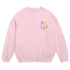 Sのレインボーうさぎ Crew Neck Sweatshirt