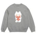 kumanekonomoriのハートだっこのくまねこ Crew Neck Sweatshirt