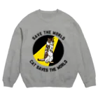 小鳥と映画館のコロナの終息を願って  ネコは世界を救う Crew Neck Sweatshirt