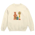 yuccoloのバス旅うさぎ Crew Neck Sweatshirt