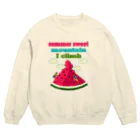 キッズモード某のスイカクライミング(空なし、雲フチありVr） Crew Neck Sweatshirt