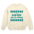 キッズモード某のチャリロゴアーガイル(mint) Crew Neck Sweatshirt