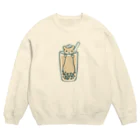 あずき缶のタピオカワウソミルクティー Crew Neck Sweatshirt