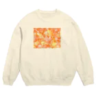 始季彩＠suzuriの百花繚乱-橙 Crew Neck Sweatshirt