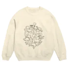 のほほんぞくの古代の生き物パラダイス（ブラック） Crew Neck Sweatshirt