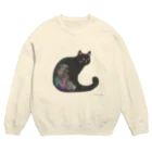 小鳥と映画館のクロネコ 水彩 Crew Neck Sweatshirt