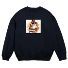 jun-hoshiのルリビタキ ♂ Crew Neck Sweatshirt