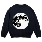 月蝕雑貨のモノクロの月 Crew Neck Sweatshirt