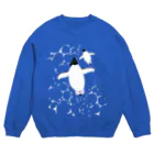 123izmの泳ぐアデリーペンギン Crew Neck Sweatshirt