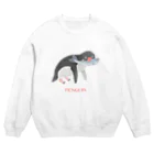 Icchy ぺものづくりの木彫りのペンギン Crew Neck Sweatshirt