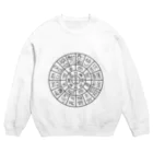 龍体文字の龍体文字（フトマニ図）前面プリント Crew Neck Sweatshirt