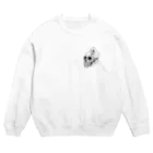 creepy plantのドクロとカエル（ペン画） Crew Neck Sweatshirt