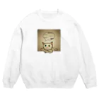 SU-KUのゆる猫オッド　セピア Crew Neck Sweatshirt