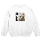 ほのぼのライフの白猫マリー Crew Neck Sweatshirt