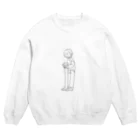 めいのながいイヌ(白) Crew Neck Sweatshirt