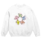 akane_art（茜音工房）のゆるチワワ（フラワーサークル） Crew Neck Sweatshirt