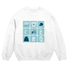 Teal Blue CoffeeのTealBlueItems _Cube BLUE Ver. Crew Neck Sweatshirt