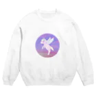 猫の隠れ家のちびっ子ペガサス（ピンク） Crew Neck Sweatshirt