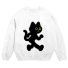 嶌星堂の飛び出し坊や猫 黒猫 Crew Neck Sweatshirt