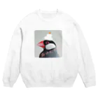 harupink🌸ペット似顔絵illustのあけおめ文鳥 Crew Neck Sweatshirt