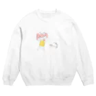 じゆうちょうの端っこの走るネコチャン Crew Neck Sweatshirt