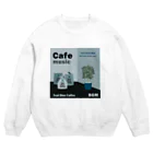 Teal Blue CoffeeのCafe music - Teal Blue Bird - Crew Neck Sweatshirt