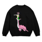 ワイルドファンシーショップSUZUKI21のネッシーに乗った美智子 Crew Neck Sweatshirt