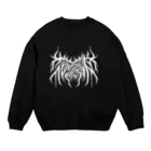 忍太郎の四字熟語 - 花鳥風月 Death Metal Logo デスロゴ  Crew Neck Sweatshirt