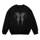 musubime の少女の横顔 whiteprint Crew Neck Sweatshirt