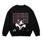 loveclonesのRABBIHEAD 黒ラビ2号 ウサギの国のエロポップ Crew Neck Sweatshirt