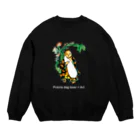 矢高あおいの【Prairie dog lover×Art】大根小僧（文字白） Crew Neck Sweatshirt